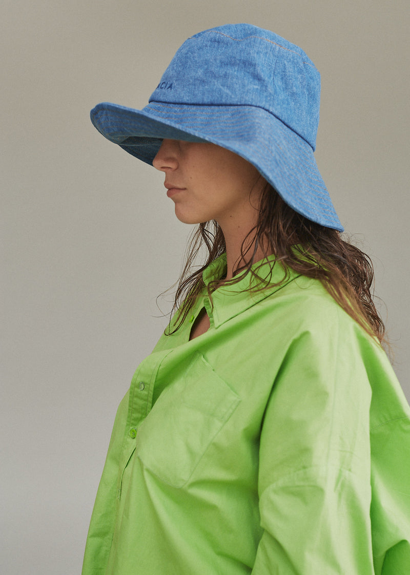 Miu Miu Denim bucket hat for Women - Blue in UAE | Level Shoes